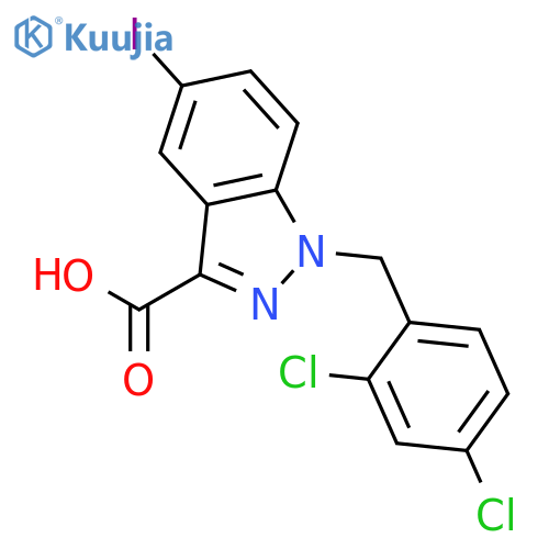 1H-Indazole-3-carboxylic acid, 1-[(2,4-dichlorophenyl)methyl]-5-iodo- structure