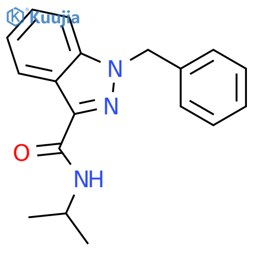1H-Indazole-3-carboxamide, N-(1-methylethyl)-1-(phenylmethyl)- structure