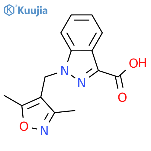 1H-Indazole-3-carboxylic acid, 1-[(3,5-dimethyl-4-isoxazolyl)methyl]- structure