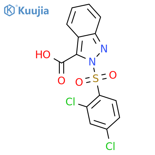2H-Indazole-3-carboxylic acid, 2-[(2,4-dichlorophenyl)sulfonyl]- structure