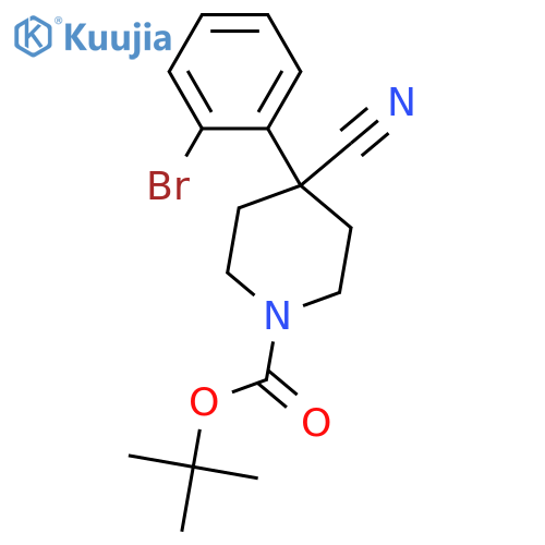 tert-Butyl 4-(2-bromophenyl)-4-cyano-1-piperidinecarboxylate structure