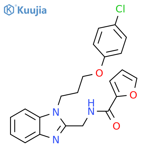 N-({1-3-(4-chlorophenoxy)propyl-1H-1,3-benzodiazol-2-yl}methyl)furan-2-carboxamide structure