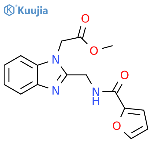 methyl 2-(2-{(furan-2-yl)formamidomethyl}-1H-1,3-benzodiazol-1-yl)acetate structure