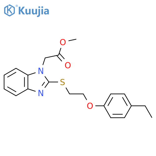 methyl 2-(2-{2-(4-ethylphenoxy)ethylsulfanyl}-1H-1,3-benzodiazol-1-yl)acetate structure