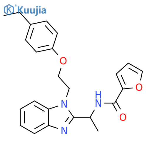N-(1-{1-2-(4-ethylphenoxy)ethyl-1H-1,3-benzodiazol-2-yl}ethyl)furan-2-carboxamide structure