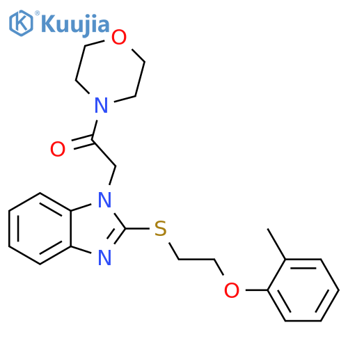 2-(2-{2-(2-methylphenoxy)ethylsulfanyl}-1H-1,3-benzodiazol-1-yl)-1-(morpholin-4-yl)ethan-1-one structure