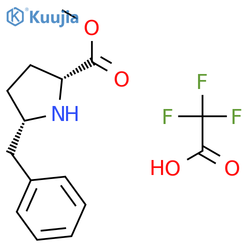 D-Proline, 5-(phenylmethyl)-, methyl ester, (5S)-rel-, trifluoroacetate structure