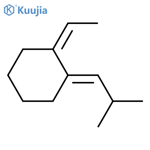 Cyclohexane, 1-ethylidene-2-(2-methylpropylidene)-, (E,E)- structure