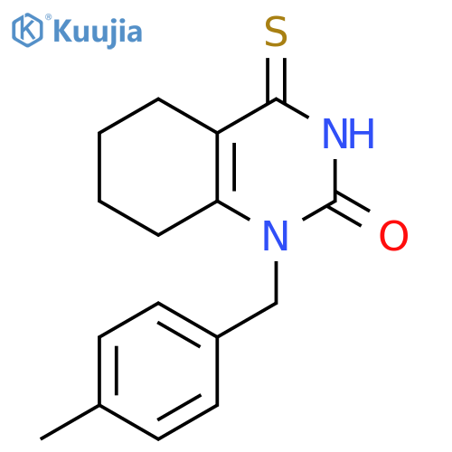 1-(4-methylphenyl)methyl-4-sulfanylidene-1,2,3,4,5,6,7,8-octahydroquinazolin-2-one structure