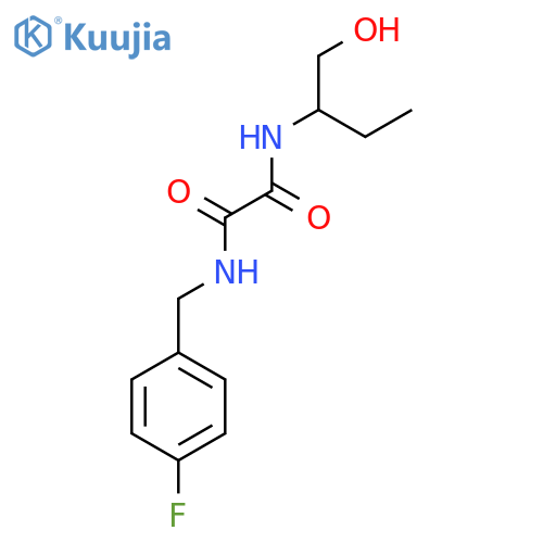 N'-(4-fluorophenyl)methyl-N-(1-hydroxybutan-2-yl)ethanediamide structure