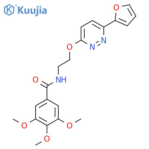 N-(2-{6-(furan-2-yl)pyridazin-3-yloxy}ethyl)-3,4,5-trimethoxybenzamide structure