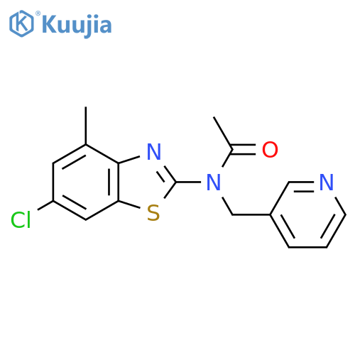 N-(6-chloro-4-methyl-1,3-benzothiazol-2-yl)-N-(pyridin-3-yl)methylacetamide structure