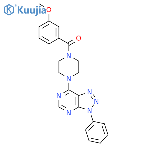 1-(3-methoxybenzoyl)-4-{3-phenyl-3H-1,2,3triazolo4,5-dpyrimidin-7-yl}piperazine structure