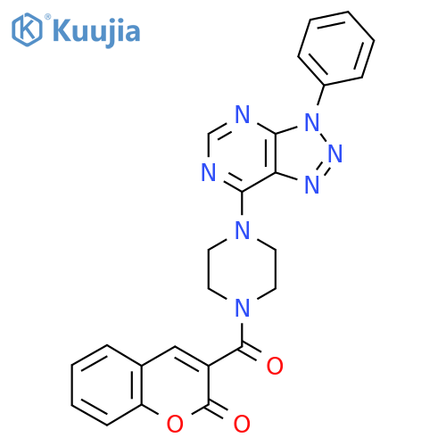 3-(4-{3-phenyl-3H-1,2,3triazolo4,5-dpyrimidin-7-yl}piperazine-1-carbonyl)-2H-chromen-2-one structure