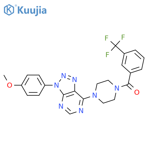 1-3-(4-methoxyphenyl)-3H-1,2,3triazolo4,5-dpyrimidin-7-yl-4-3-(trifluoromethyl)benzoylpiperazine structure