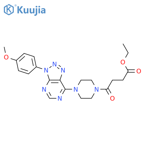 ethyl 4-{4-3-(4-methoxyphenyl)-3H-1,2,3triazolo4,5-dpyrimidin-7-ylpiperazin-1-yl}-4-oxobutanoate structure
