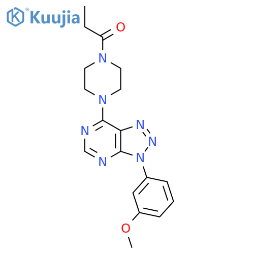 1-{4-3-(3-methoxyphenyl)-3H-1,2,3triazolo4,5-dpyrimidin-7-ylpiperazin-1-yl}propan-1-one structure