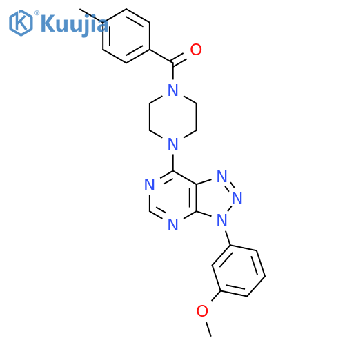 1-3-(3-methoxyphenyl)-3H-1,2,3triazolo4,5-dpyrimidin-7-yl-4-(4-methylbenzoyl)piperazine structure