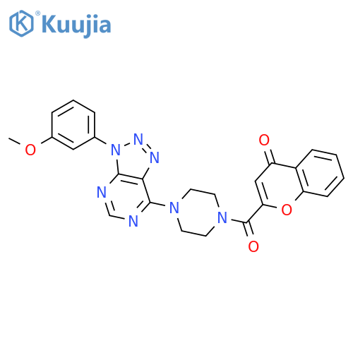 2-{4-3-(3-methoxyphenyl)-3H-1,2,3triazolo4,5-dpyrimidin-7-ylpiperazine-1-carbonyl}-4H-chromen-4-one structure