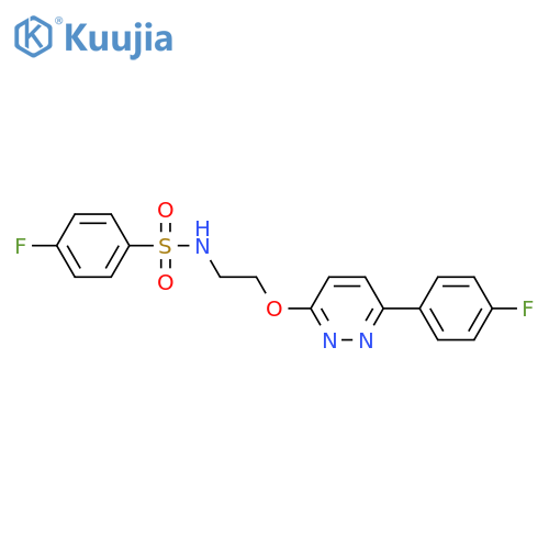 4-fluoro-N-(2-{6-(4-fluorophenyl)pyridazin-3-yloxy}ethyl)benzene-1-sulfonamide structure