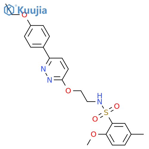 N-(2-{6-(4-ethoxyphenyl)pyridazin-3-yloxy}ethyl)-2-methoxy-5-methylbenzene-1-sulfonamide structure