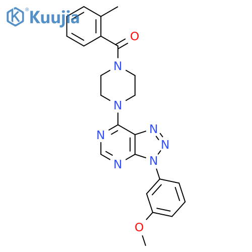1-3-(3-methoxyphenyl)-3H-1,2,3triazolo4,5-dpyrimidin-7-yl-4-(2-methylbenzoyl)piperazine structure