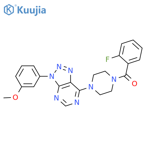 1-(2-fluorobenzoyl)-4-3-(3-methoxyphenyl)-3H-1,2,3triazolo4,5-dpyrimidin-7-ylpiperazine structure