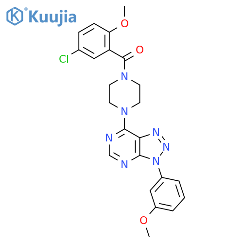 1-(5-chloro-2-methoxybenzoyl)-4-3-(3-methoxyphenyl)-3H-1,2,3triazolo4,5-dpyrimidin-7-ylpiperazine structure