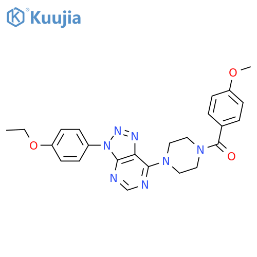 1-3-(4-ethoxyphenyl)-3H-1,2,3triazolo4,5-dpyrimidin-7-yl-4-(4-methoxybenzoyl)piperazine structure