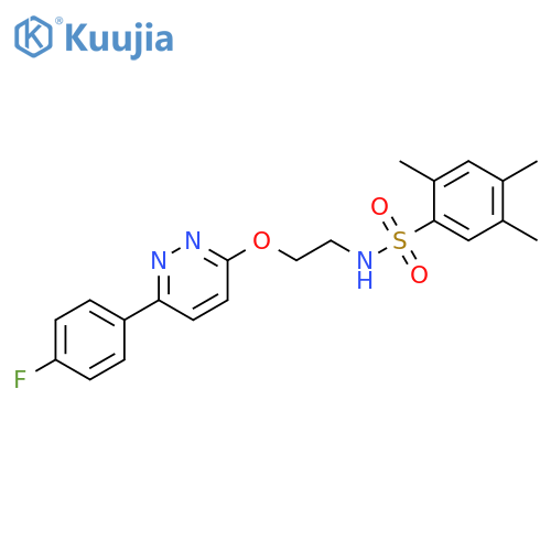 N-(2-{6-(4-fluorophenyl)pyridazin-3-yloxy}ethyl)-2,4,5-trimethylbenzene-1-sulfonamide structure