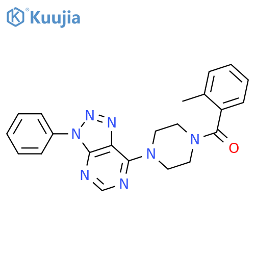 1-(2-methylbenzoyl)-4-{3-phenyl-3H-1,2,3triazolo4,5-dpyrimidin-7-yl}piperazine structure