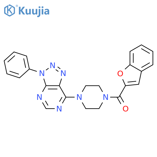 1-(1-benzofuran-2-carbonyl)-4-{3-phenyl-3H-1,2,3triazolo4,5-dpyrimidin-7-yl}piperazine structure