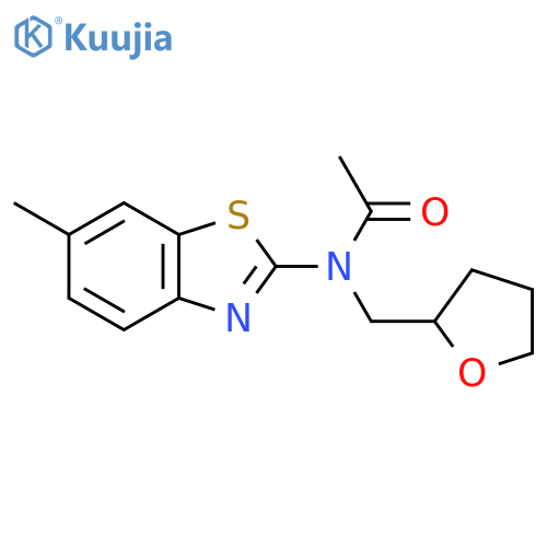 N-(6-methyl-1,3-benzothiazol-2-yl)-N-(oxolan-2-yl)methylacetamide structure