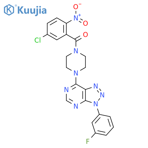 1-(5-chloro-2-nitrobenzoyl)-4-3-(3-fluorophenyl)-3H-1,2,3triazolo4,5-dpyrimidin-7-ylpiperazine structure