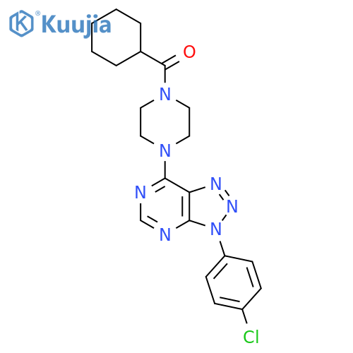 1-3-(4-chlorophenyl)-3H-1,2,3triazolo4,5-dpyrimidin-7-yl-4-cyclohexanecarbonylpiperazine structure