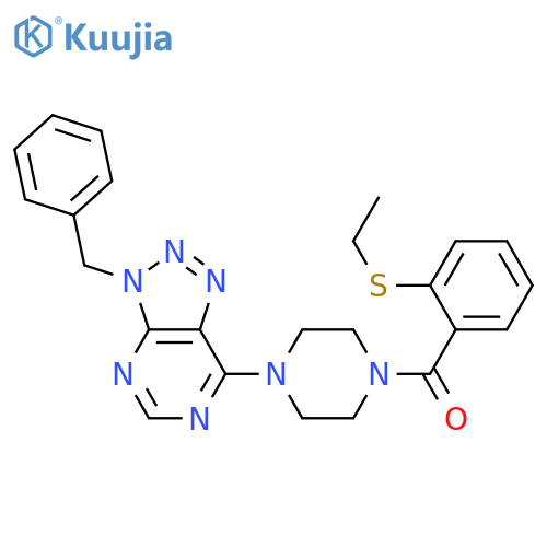 1-{3-benzyl-3H-1,2,3triazolo4,5-dpyrimidin-7-yl}-4-2-(ethylsulfanyl)benzoylpiperazine structure