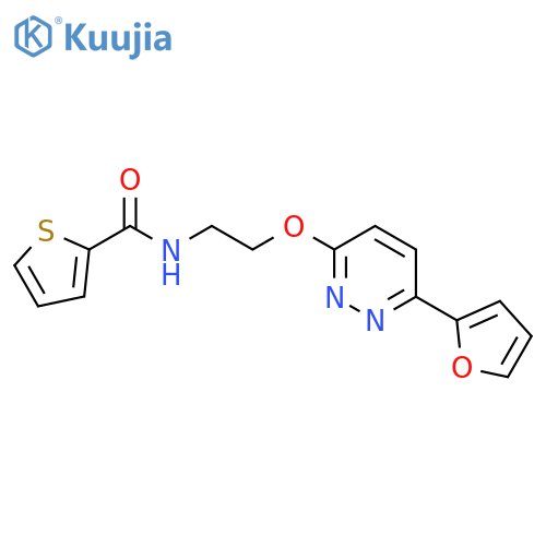 N-(2-{6-(furan-2-yl)pyridazin-3-yloxy}ethyl)thiophene-2-carboxamide structure