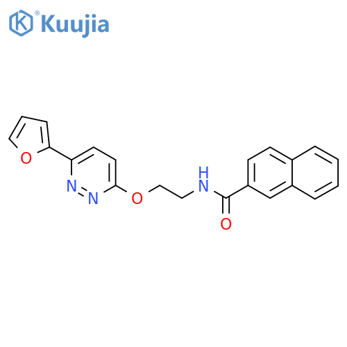N-(2-{6-(furan-2-yl)pyridazin-3-yloxy}ethyl)naphthalene-2-carboxamide structure