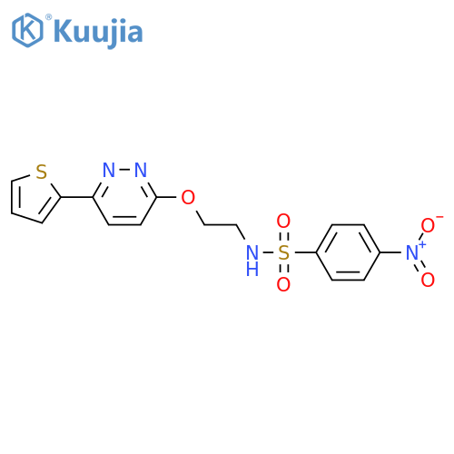 4-nitro-N-(2-{6-(thiophen-2-yl)pyridazin-3-yloxy}ethyl)benzene-1-sulfonamide structure