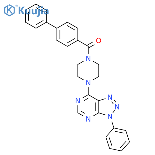 1-{1,1'-biphenyl-4-carbonyl}-4-{3-phenyl-3H-1,2,3triazolo4,5-dpyrimidin-7-yl}piperazine structure