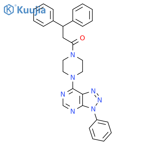3,3-diphenyl-1-(4-{3-phenyl-3H-1,2,3triazolo4,5-dpyrimidin-7-yl}piperazin-1-yl)propan-1-one structure