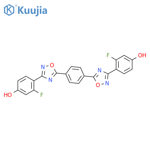 Phenol, 4,4'-(1,4-phenylenedi-1,2,4-oxadiazole-5,3-diyl)bis[3-fluoro- structure