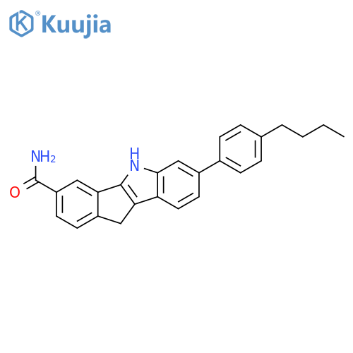 Indeno[1,2-b]indole-3-carboxamide, 7-(4-butylphenyl)-5,10-dihydro- structure