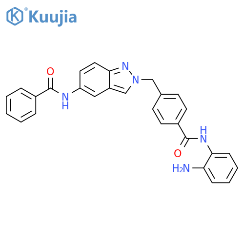 Benzamide, N-(2-aminophenyl)-4-[[5-(benzoylamino)-2H-indazol-2-yl]methyl]- structure