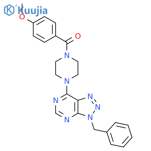 1-{3-benzyl-3H-1,2,3triazolo4,5-dpyrimidin-7-yl}-4-(4-methoxybenzoyl)piperazine structure