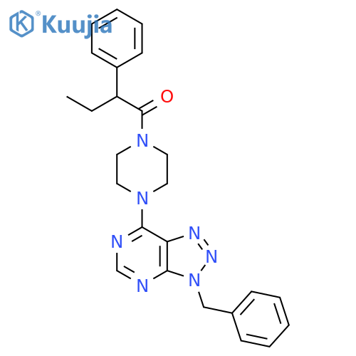 1-(4-{3-benzyl-3H-1,2,3triazolo4,5-dpyrimidin-7-yl}piperazin-1-yl)-2-phenylbutan-1-one structure