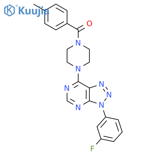 1-3-(3-fluorophenyl)-3H-1,2,3triazolo4,5-dpyrimidin-7-yl-4-(4-methylbenzoyl)piperazine structure