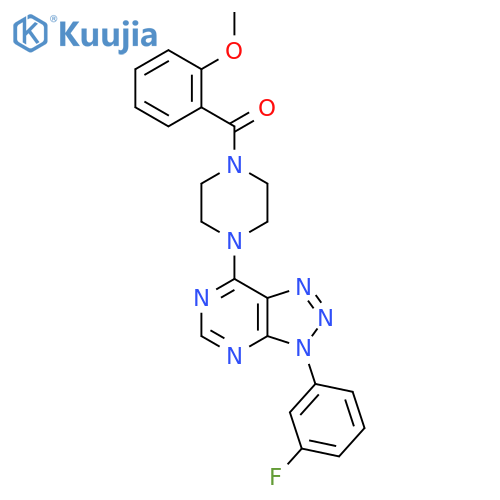 1-3-(3-fluorophenyl)-3H-1,2,3triazolo4,5-dpyrimidin-7-yl-4-(2-methoxybenzoyl)piperazine structure