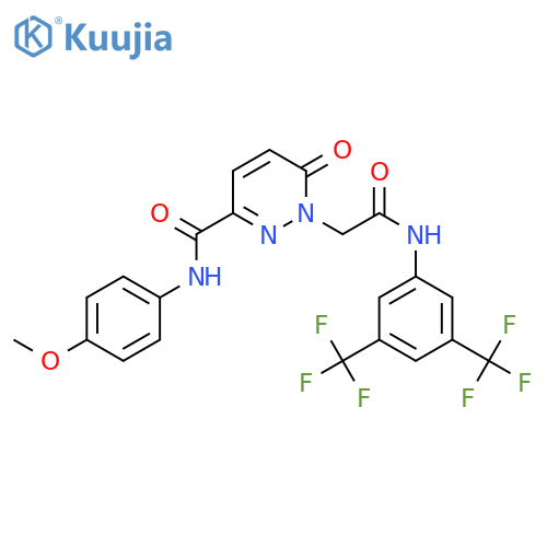 1-[2-[3,5-bis(trifluoromethyl)anilino]-2-oxoethyl]-N-(4-methoxyphenyl)-6-oxopyridazine-3-carboxamide structure