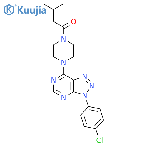 1-{4-3-(4-chlorophenyl)-3H-1,2,3triazolo4,5-dpyrimidin-7-ylpiperazin-1-yl}-3-methylbutan-1-one structure